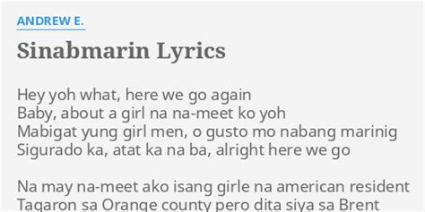 sinabmarin chords|Sinabmarin Lyrics & Tabs by Andrew E .